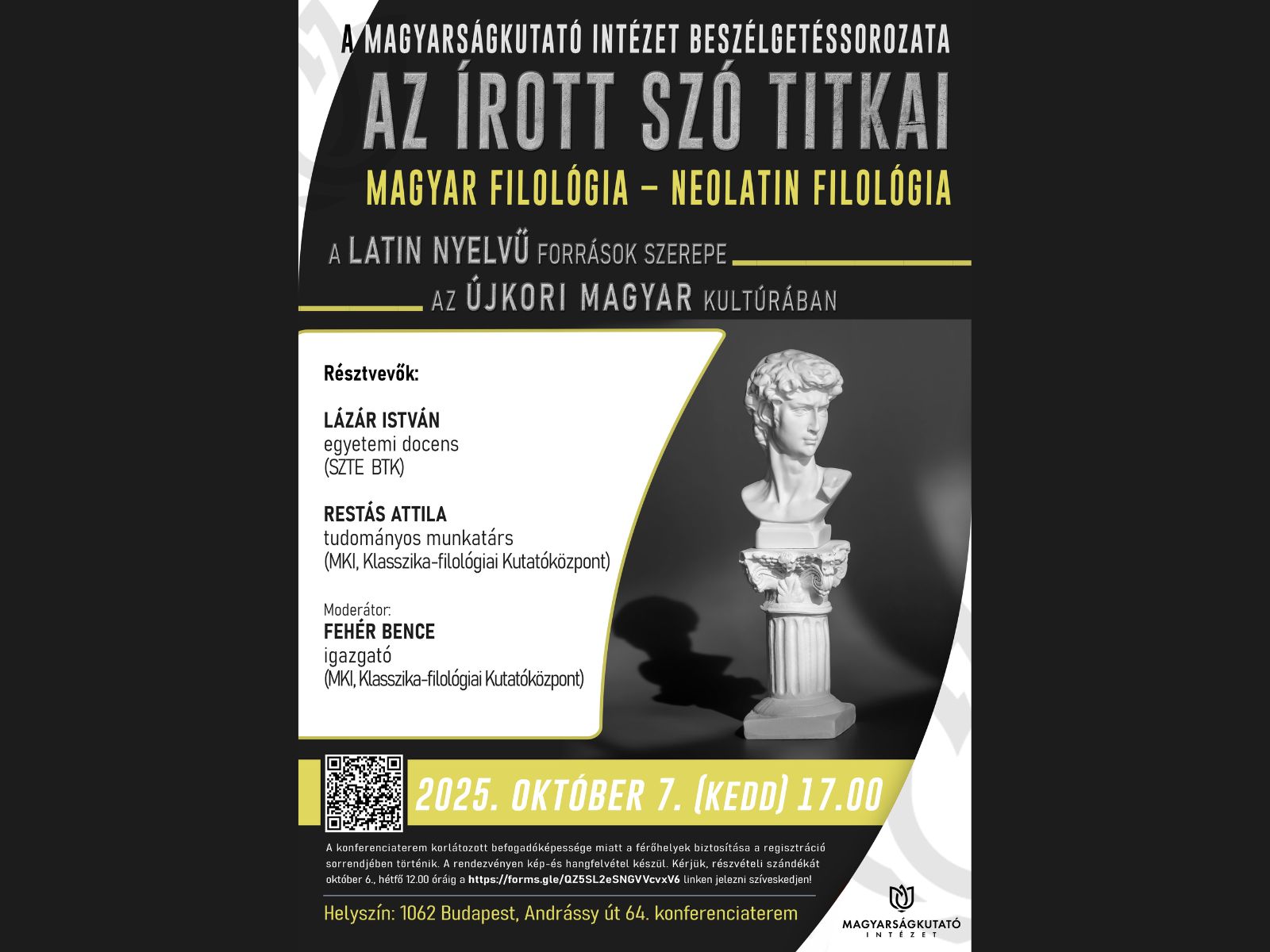 Írott szó titkai című beszélgetéssorozat plakát
