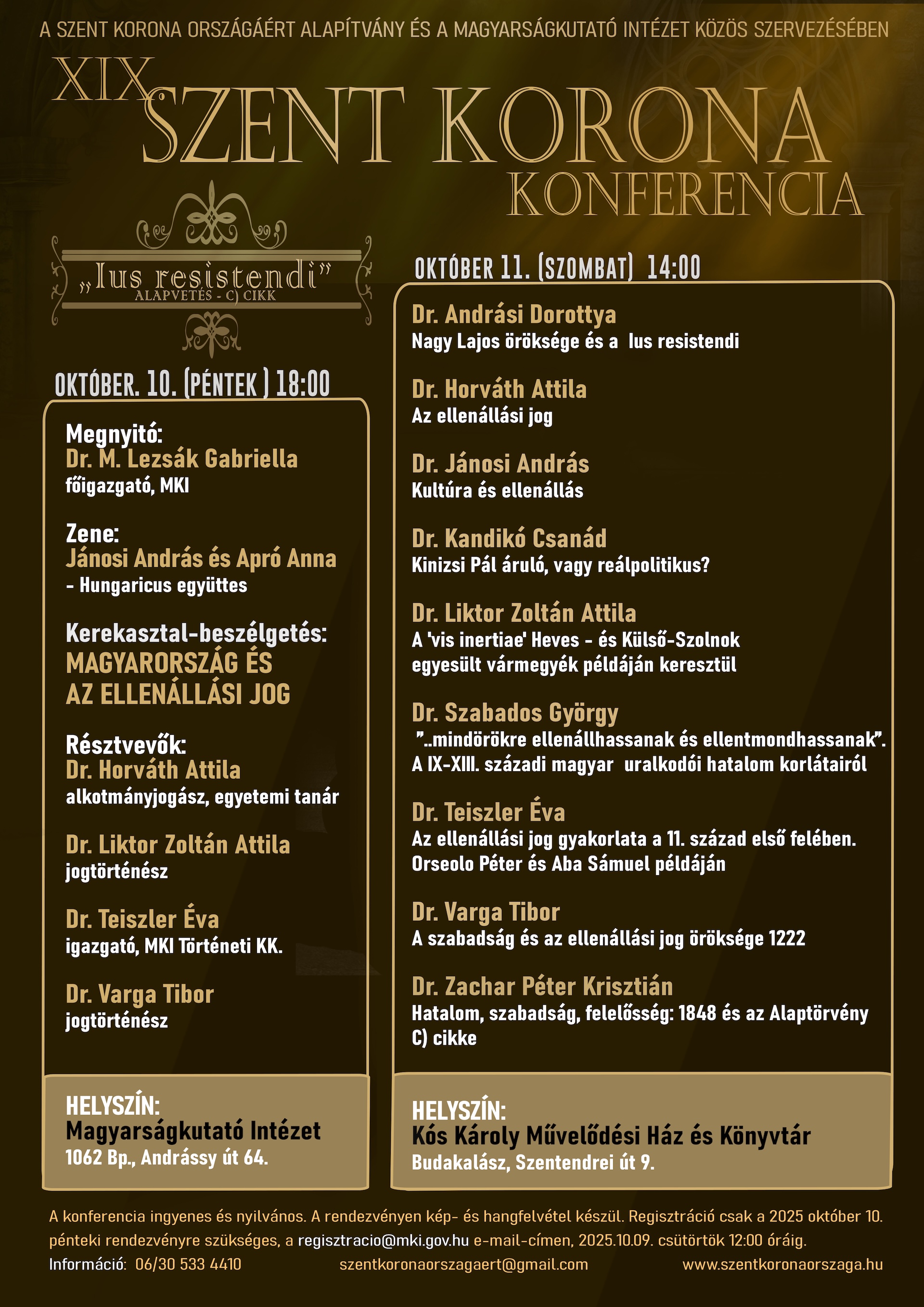 XIX. Szent Korona Konferencia plakát