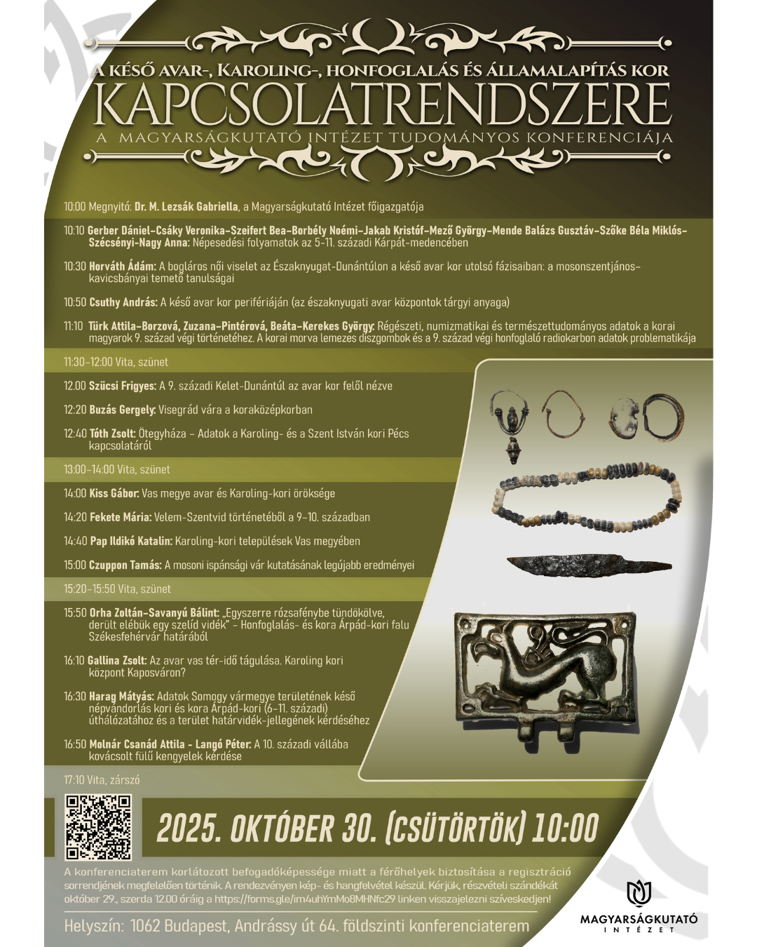  Régészeti konferencia az 5–11. századi Kárpát-medence fordulópontjairól plakát