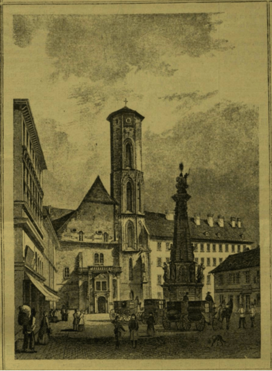A budavári Mátyás-templom főhomlokzata 1841–1873, a kép lelőhelye: Vasárnapi Ujság, 26. (1879) 6. sz. 85., lelőhely: Arcanum